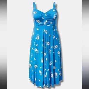 Torrid Blue Floral Midi Dress